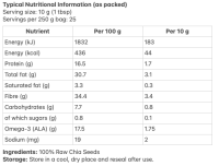 Chia nutritional info GUDGU Chia Seeds 150g