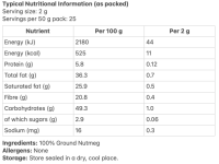 nutmeg nutrition info GUDGU Nutmeg 50g